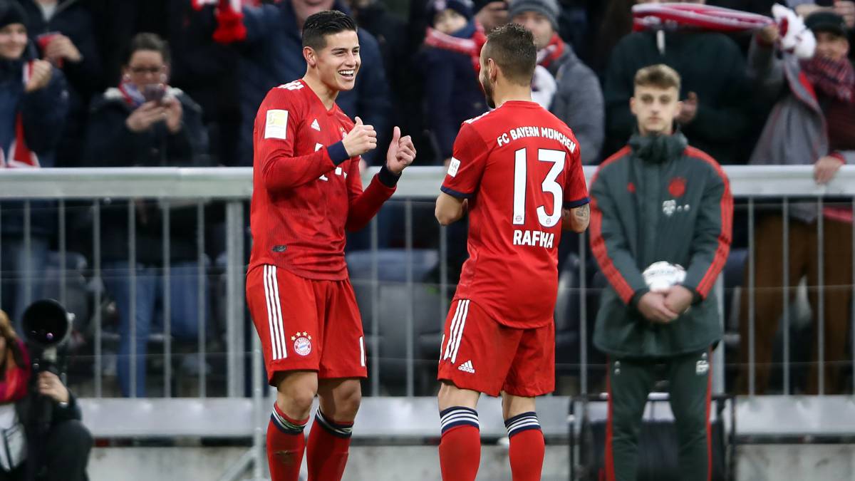 James Rodríguez celebra una de sus anotaciones ante Mainz.
