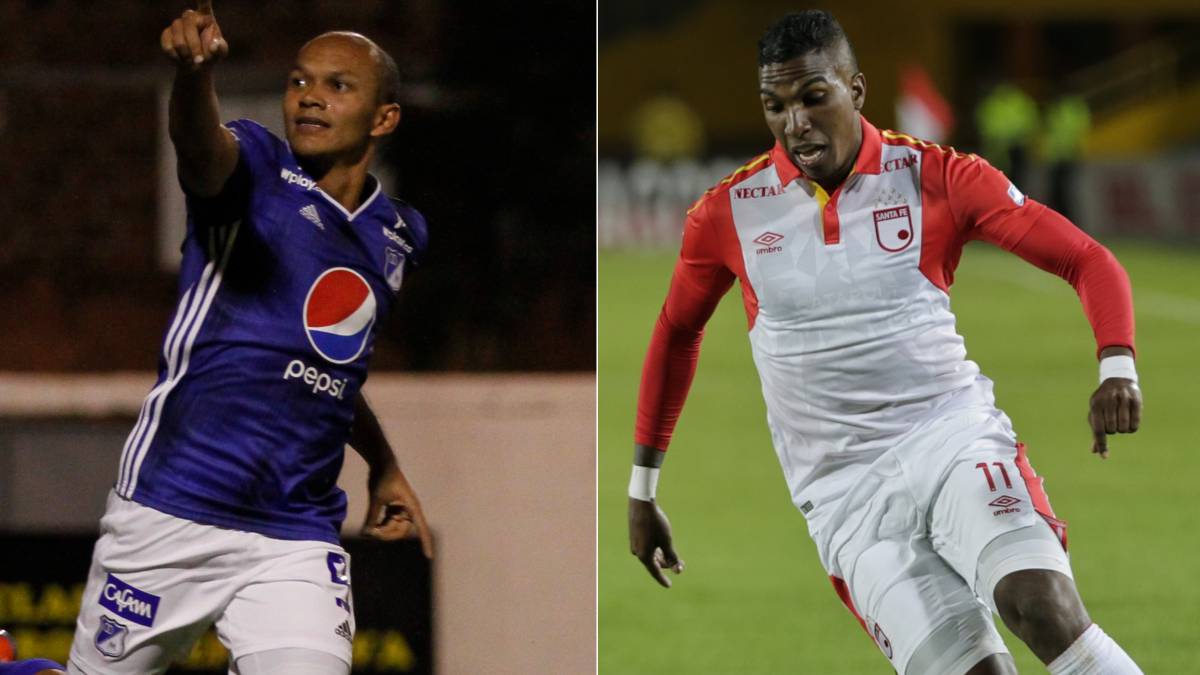 De un lado Juan David Pérez de Millonarios y del otro Johan Arango de Santa Fe. Ambos jugadores llegaron a reforzar sus equipos para este año en la Liga Águila