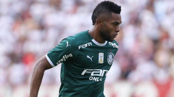 El delantero Miguel Borja, en un partido con Palmeiras por Liga Brasileña.