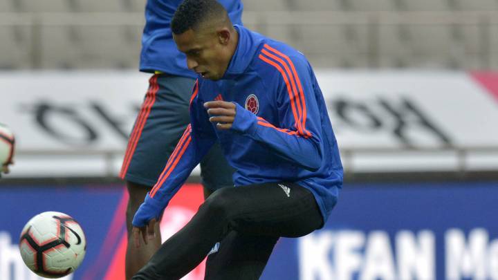 William Tesillo en un entrenamiento con la Selección Colombia