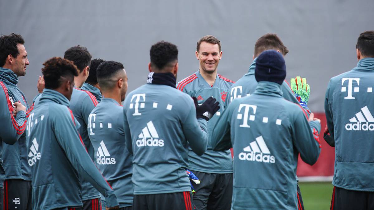 Bayern Múnich en trabajos antes del partido con Friburgo