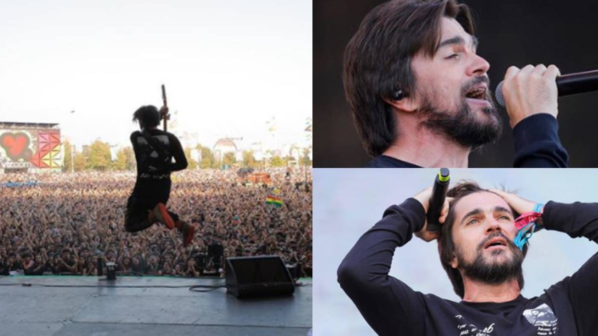 Juanes durante el concierto en el festival Lollapalooza de Chile 2019, donde hizo un homenaje a Soda Stereo