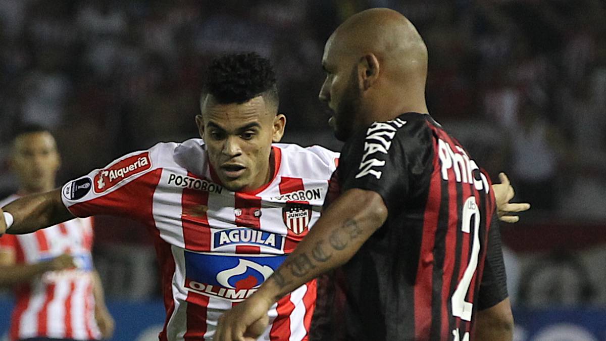 Luis Díaz, jugador de Junior en la final de la Copa Sudamericana ante Atlético Paranaense