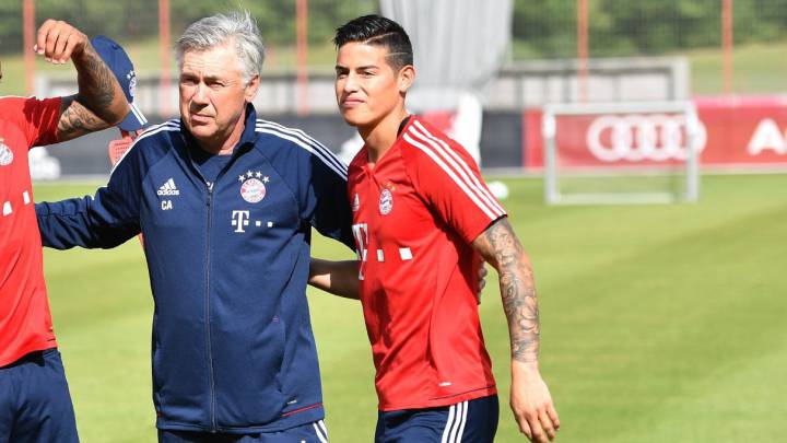 Ancelotti y James Rodríguez en el Bayern Múnich