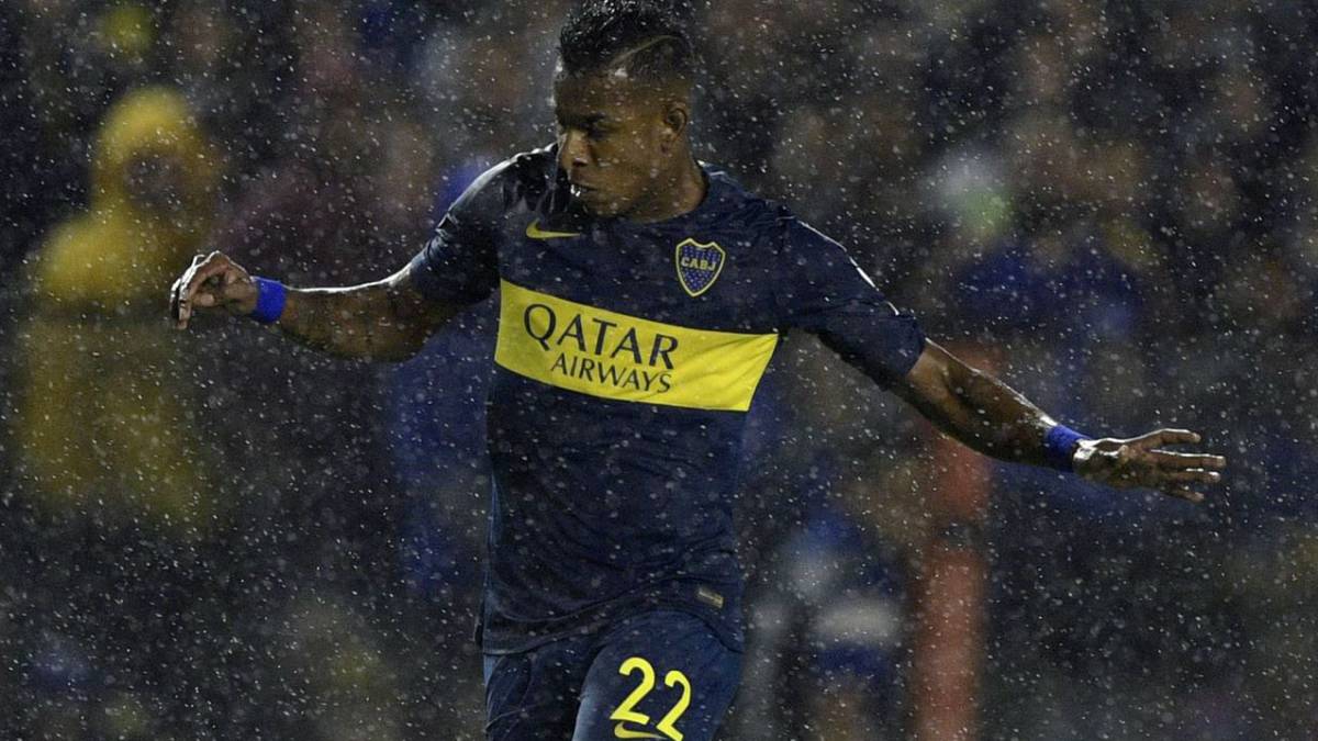Sebastián Villa, volante de Boca Juniors en el partido ante Jorge Wilsterman por la fecha 4 de la Copa Libertadores
