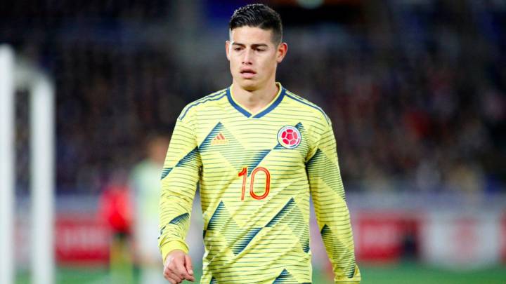 James en la presentación de la nueva camiseta de la Selección Colombia.
