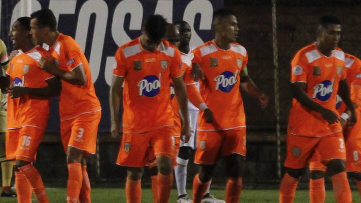 Envigado celebra un gol de la Liga Águila