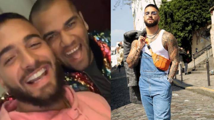 Maluma junto con el futbolista brasileño Dani Alves.