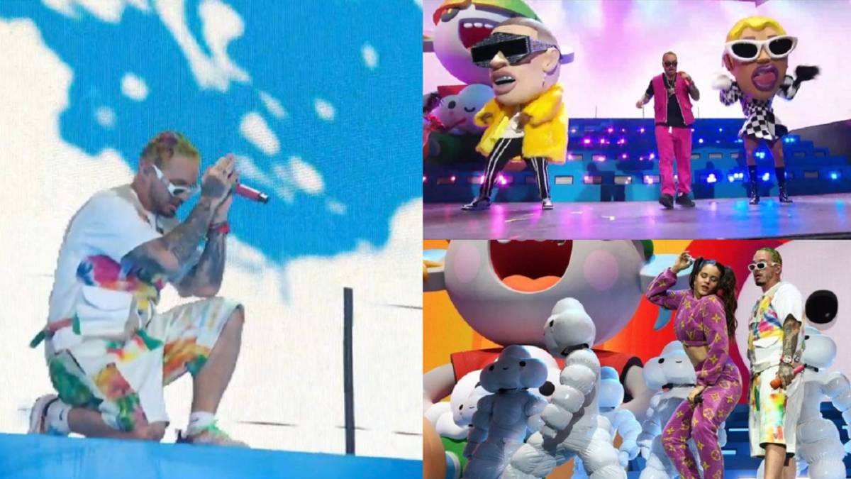 J Balvin durante su presentación en Coachella Fest 2019.