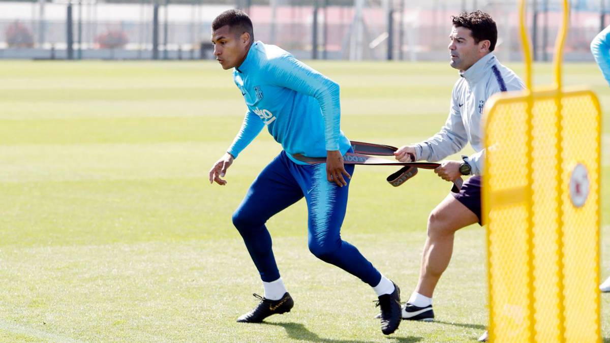 Jeison Murillo en entrenamiento del Barcelona