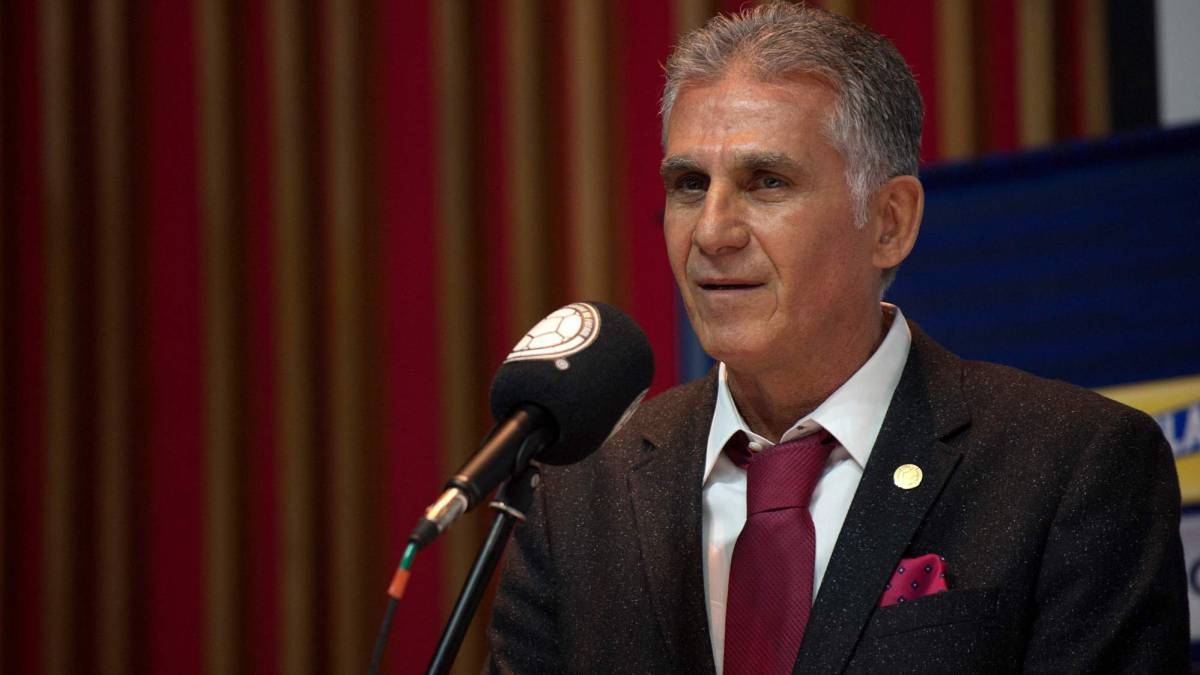 Carlos Queiroz en su presentación como nuevo DT de la Selección Colombia