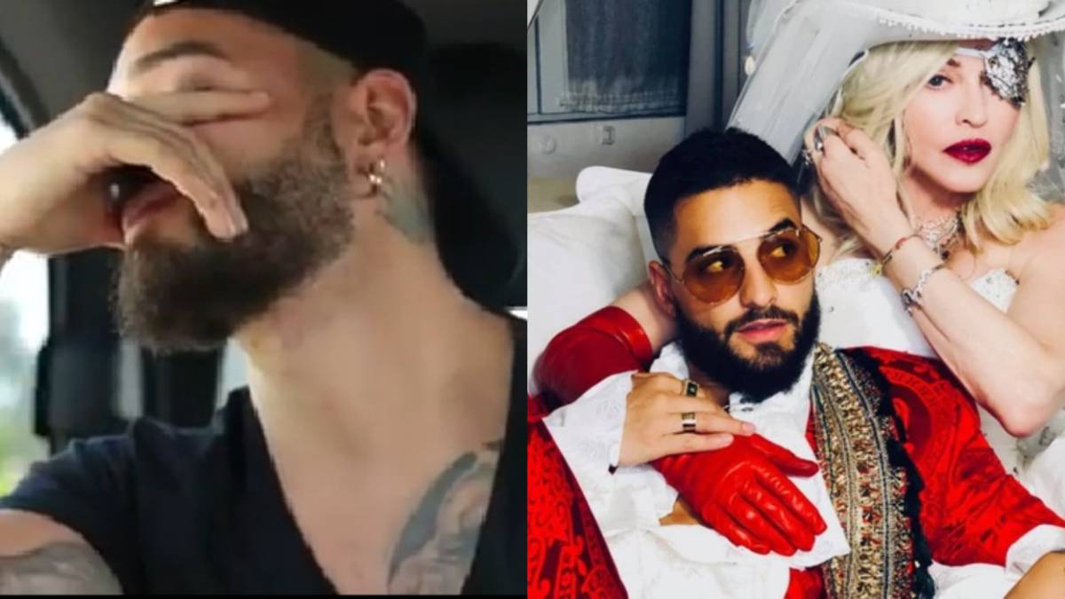 Maluma deja ver en sus redes sociales su reacción al escuchar por primera vez su canción con Madonna