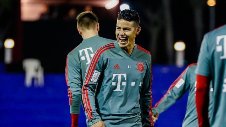 James Rodríguez en el entrenamiento del Bayern Múnich