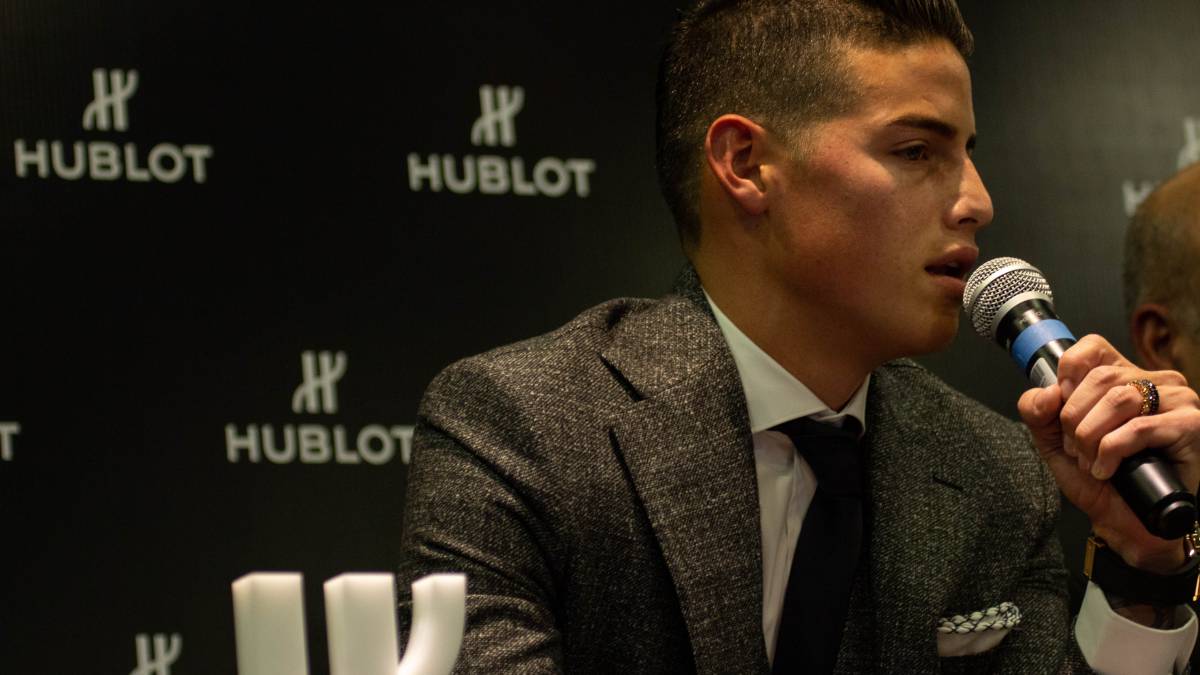 James Rodríguez, jugador de Bayern Múnich, en un evento de Hublot en Bogotá