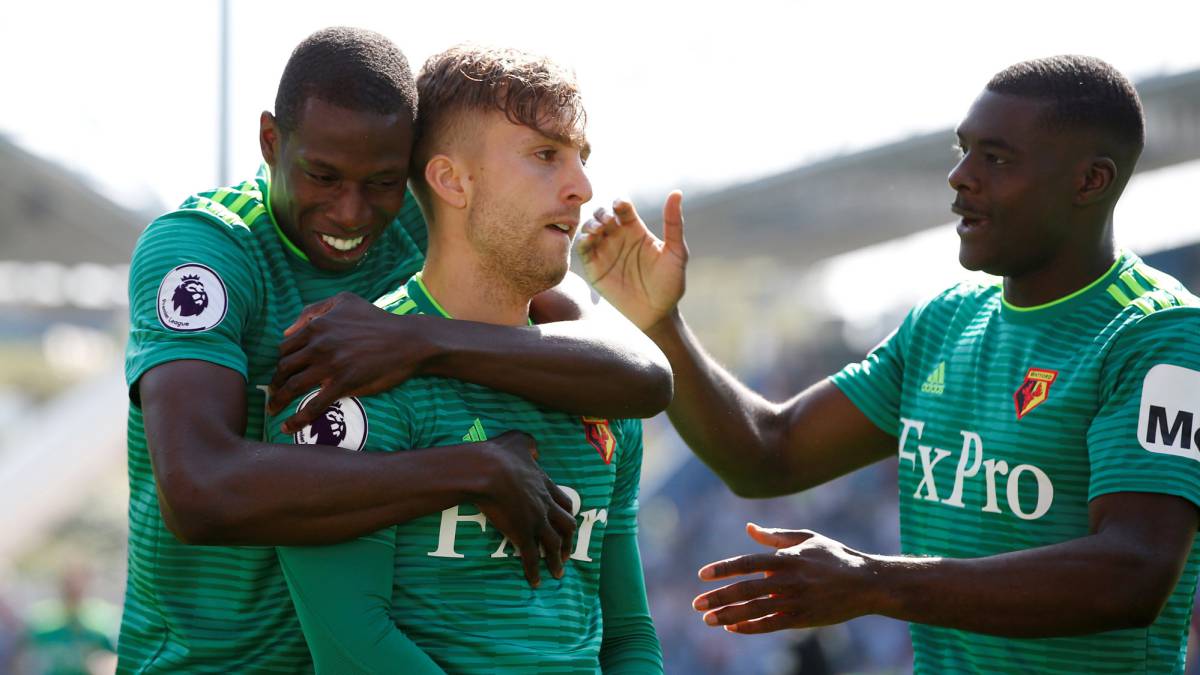 Gerard Deulofeu celebrando un gol con Watford, uno de los equipos que pretenden a Juan Guillermo Cuadrado.
