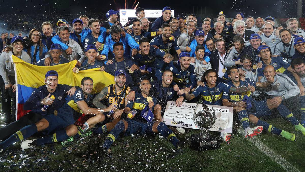 Boca Juniors campeón de la Supercopa Argentina 2019 con Sebastián Villa, Jorman Campuzano y Frank Fabra