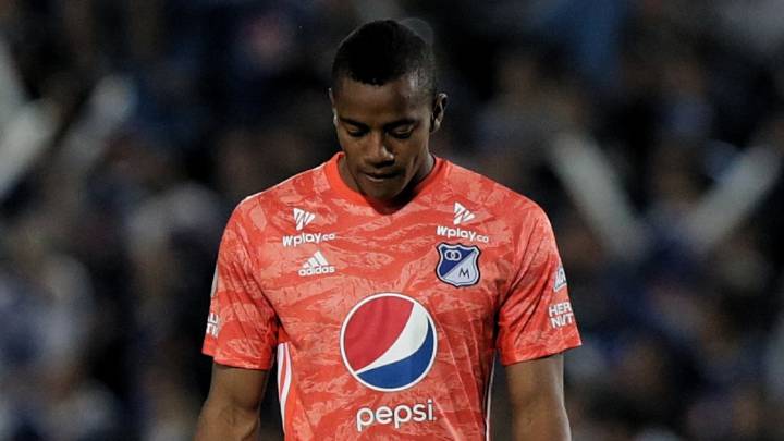 Wuilker Fariñez, con la camiseta de Millonarios en el partido ante Unión Magdalena por la Liga Águila