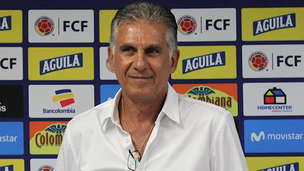 Carlos Queiroz en rueda de prensa de la Selección Colombia