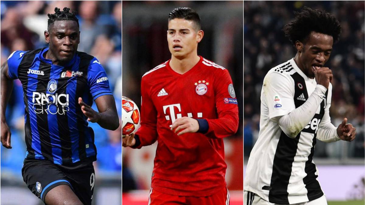 Duván Zapata, James Rodríguez, Juan Guillermo Cuadrado, podrían cambiar de equipo para jugar la Champions 2019/2020