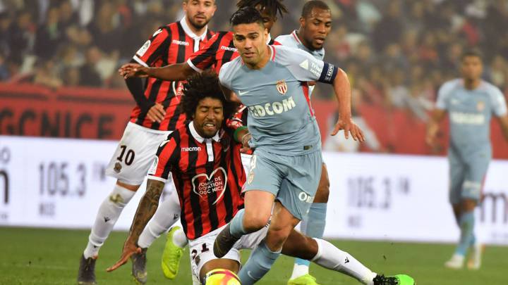 Falcao García en el partido contra Niza por la última jornada de la Ligue 1