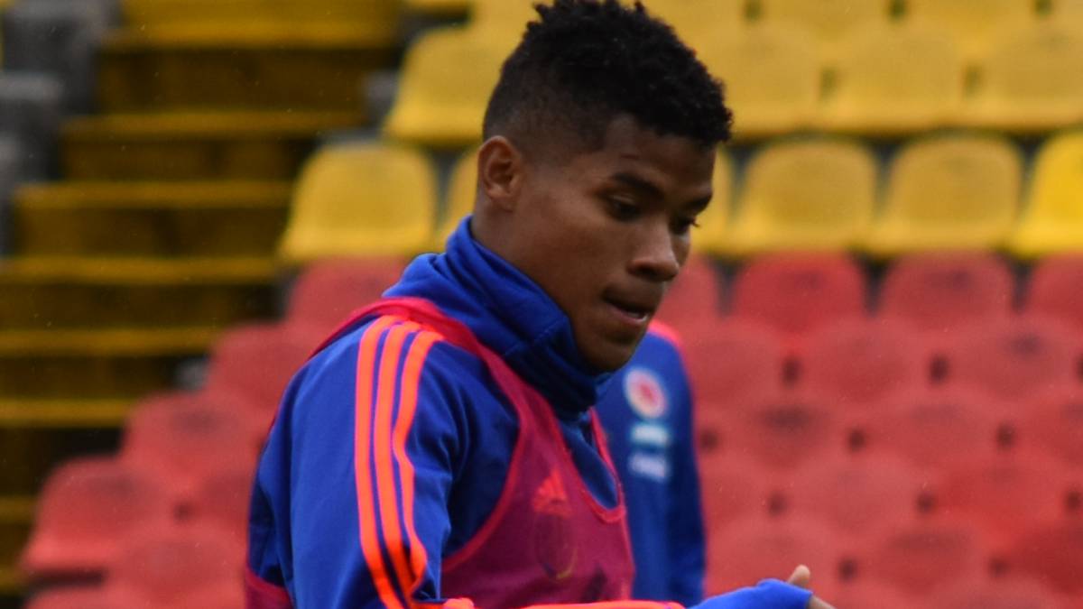 Wilmar Barrios durante un entrenamiento con la Selección Colombia