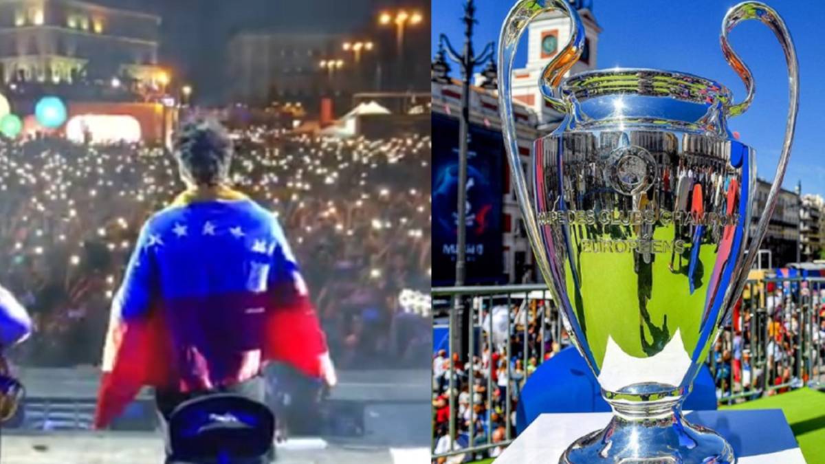 Sebastián Yatra se lució en una presentación, previo a la Champions League