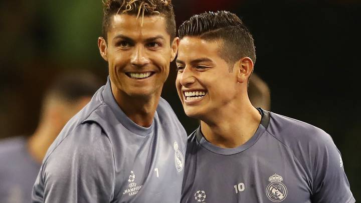 Cristiano y James Rodríguez en el Real Madrid