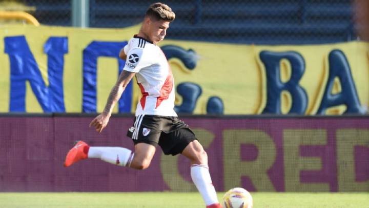 Jorge Carrascal en un partido de la reserva de River Plate