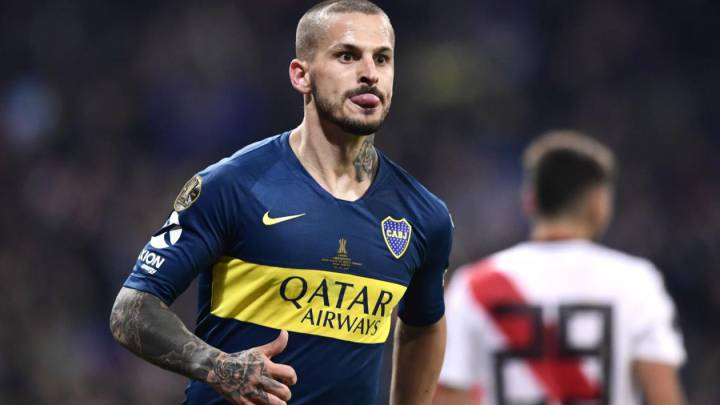 Darío Benedetto tras anotar ante River Plate en la fina de la Copa Libertadores 2018
