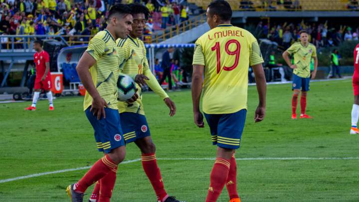 Falcao, Muriel y Cuadrado en partido amistoso ante Panamá con la Selección Colombia