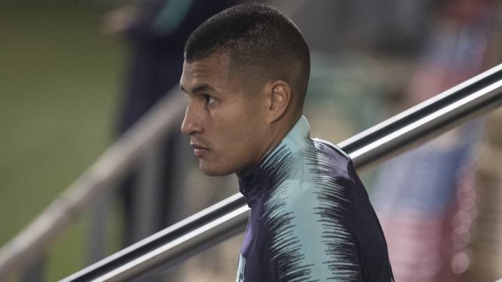 Jeison Murillo, en un entrenamiento del Barcelona