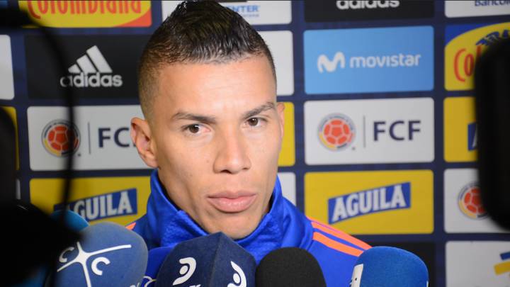 Matheus Uribe habló antes de un entrenamiento con la Selección Colombia en Bogotá.