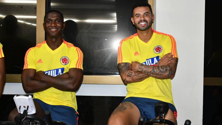 Cristian Zapata y Edwin Cardona en Salvador de Bahía, ciudad que recibe a la Selección para la Copa América