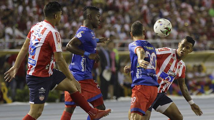 Junior y Pasto en el partido de ida de la final de la Liga Águila-I 2019