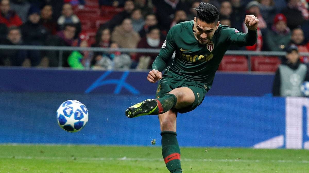 Falcao García, delantero de Mónaco en partido contra Atlético