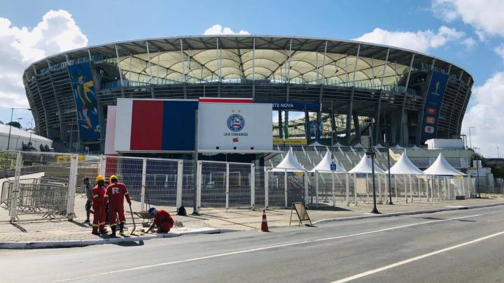 El estadio Arena Fonte Nova está listo para el debut de Colombia y Argentina en Copa América.
