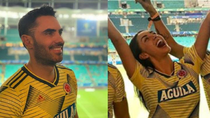 Así disfrutan Palomeque y más famosos colombianos en Copa América