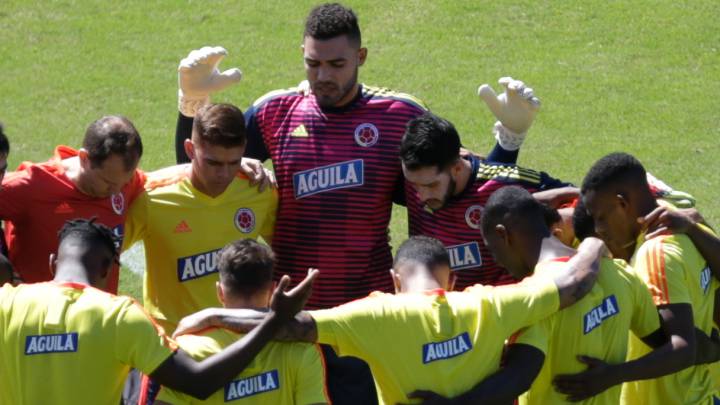 Jugadores de la Selección Colombia durante un entrenamiento en la Copa América 2019