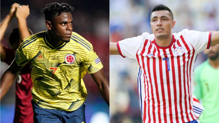 Duván Zapata y Óscar Cardozo, goleadores de Colombia y Paraguay que se enfrentan por Copa América.