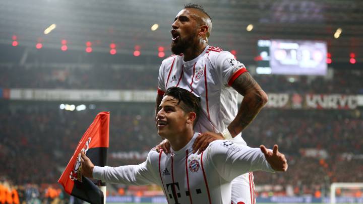 Arturo Vidal y James Rodríguez en el Bayern Múnich