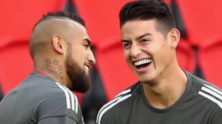 La amistad de James Rodríguez y Arturo Vidal, que se enfrentarán en el Colombia - Chile por Copa América.