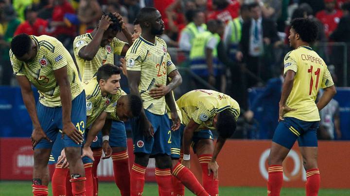 Selección Colombia, una de las candidatas a Copa América, eliminada en cuartos de final.