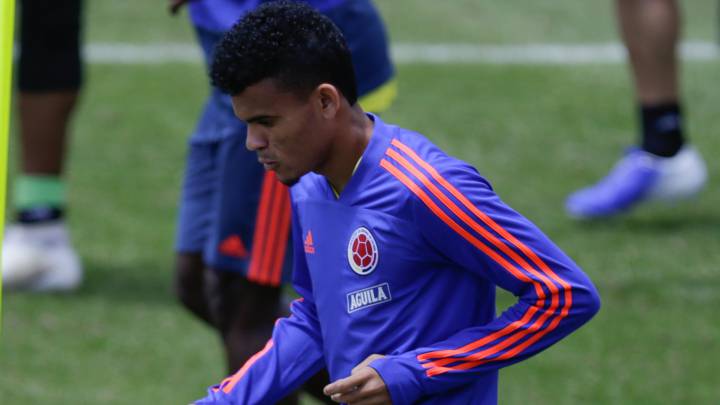 Luis Díaz en entrenamiento con la Selección Colombia durante la Copa América 2018