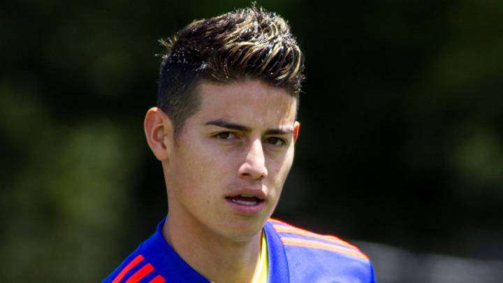 James Rodríguez, en un entrenamiento con la Selección Colombia en 2019