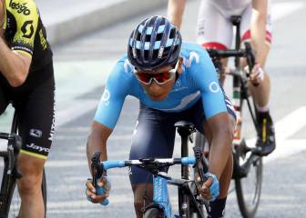 Susto para Nairo, que se recupera y llega con el pelotón