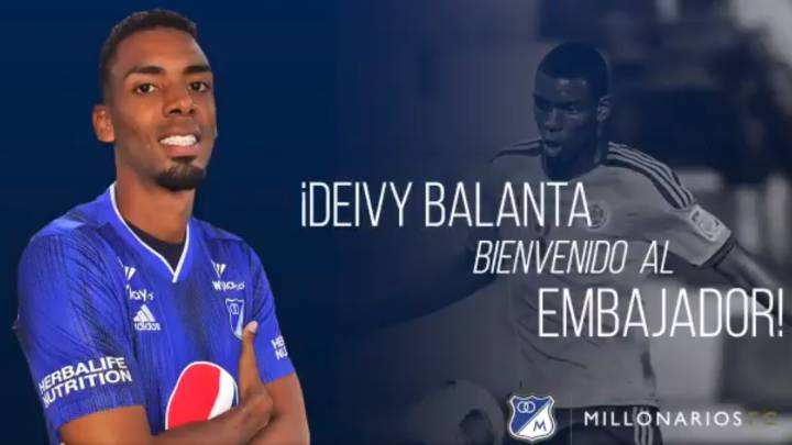 Deivy Balanta fue confirmado como nuevo jugador de Millonarios.