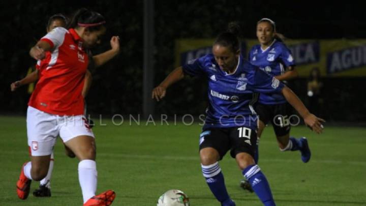 Santa Fe y Millonarios empataron 1-1 en el primer clásico femenino de la historia.