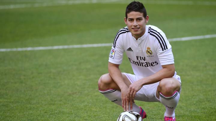 James Rodríguez en su presentación en el Real MAdrid