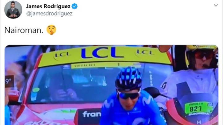 James mandó por twitter un mensaje a Nairo Quintana después de su victoria en la etapa reina del Tour de Francia