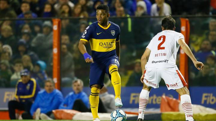 Frank Fabra, titular con Boca Juniors ante Huracán por Superliga Argentino.